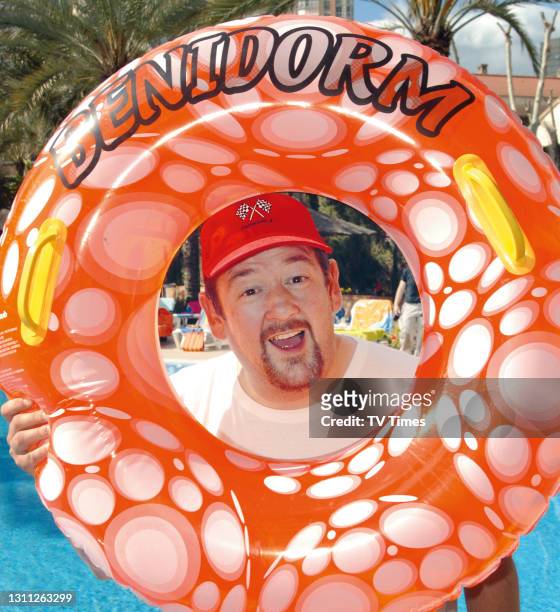 Actor Johnny Vegas in character as Geoff Maltby in sitcom Benidorm, on 26 August, 2009.