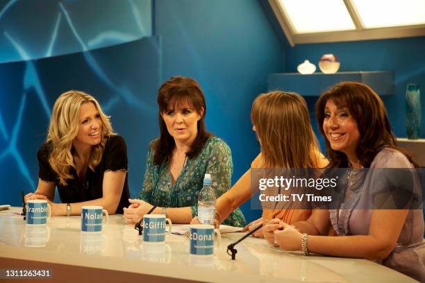 Loose Women presenters Jackie Brambles, Coleen Nolan, Jane McDonald and Carol McGiffin on set, on June 3, 2008.