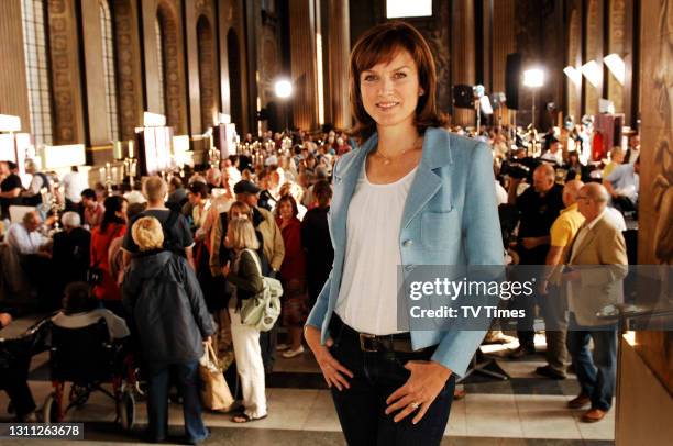 Television presenter Fiona Bruce on the set of Antiques Roadshow, October 1, 2009.