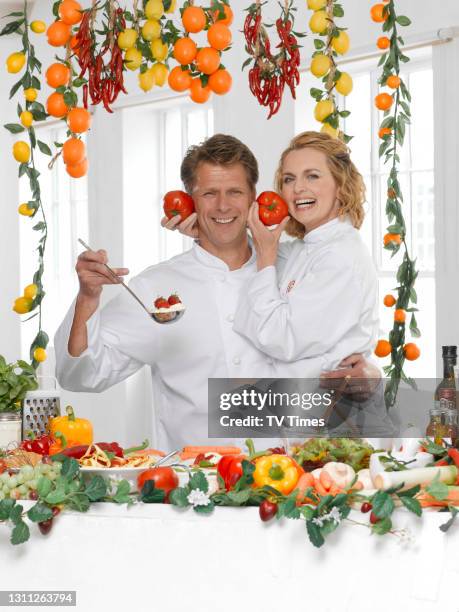 Celebrity MasterChef contestants Debra Stephenson and Andrew Castle, on May 23, 2008.