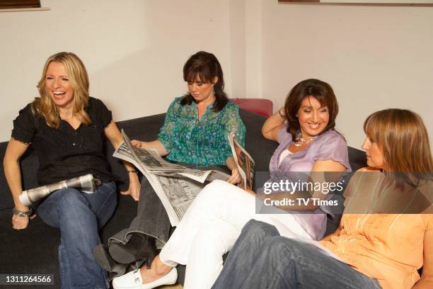 Loose Women presenters Jackie Brambles, Coleen Nolan, Jane McDonald and Carol McGiffin photographed backstage, on June 3, 2008.