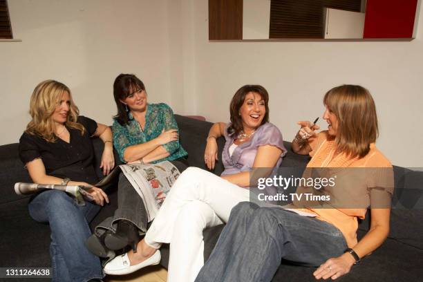 Loose Women presenters Jackie Brambles, Coleen Nolan, Jane McDonald and Carol McGiffin photographed backstage, on June 3, 2008.