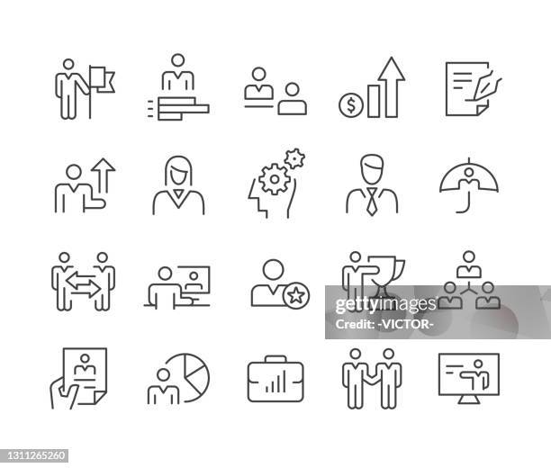 management- und personal-icons-set - classic line series - additional-information-icon stock-grafiken, -clipart, -cartoons und -symbole
