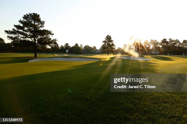 General view of the practice area during a practice round prior to the Masters at Augusta National Golf Club on April 07, 2021 in Augusta, Georgia.