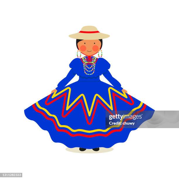 illustrations, cliparts, dessins animés et icônes de vêtements traditionnels honduriens pour femmes - vêtement traditionnel