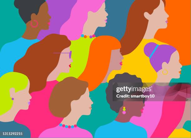 diverse group of women - mixed race woman stock illustrations