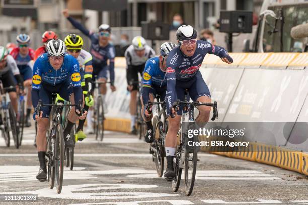 Sam Bennet of Team Deceuninck Quick Step and Ireland, Mark Cavendish of Team Deceuninck Quick Step and Great Britain, Jasper Philipsen of Team...