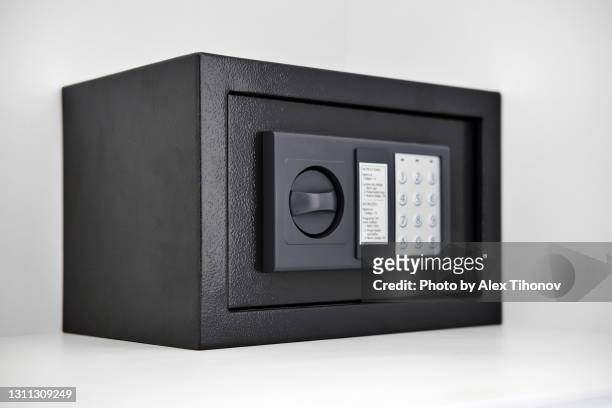 safe-deposit isolated on white grey wall background - money safe stock pictures, royalty-free photos & images