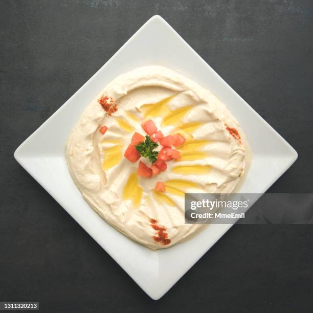 middle eastern food, hummus meze - middle east oil stock pictures, royalty-free photos & images