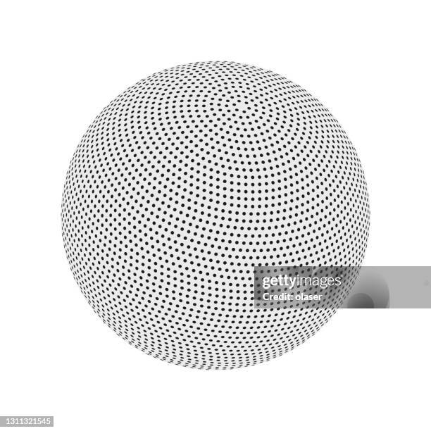 3d globe covered by circles , with perspective - solid background stock illustrations