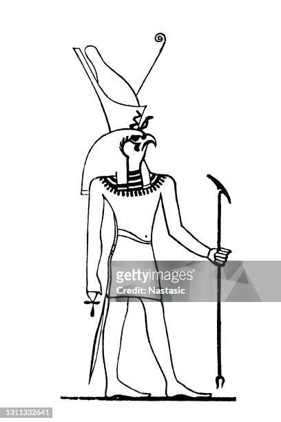 illustrations, cliparts, dessins animés et icônes de dieu égyptien horus - polythéisme