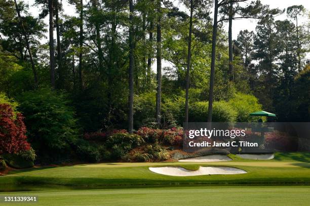 General view of the 12th green during a practice round prior to the Masters at Augusta National Golf Club on April 07, 2021 in Augusta, Georgia.