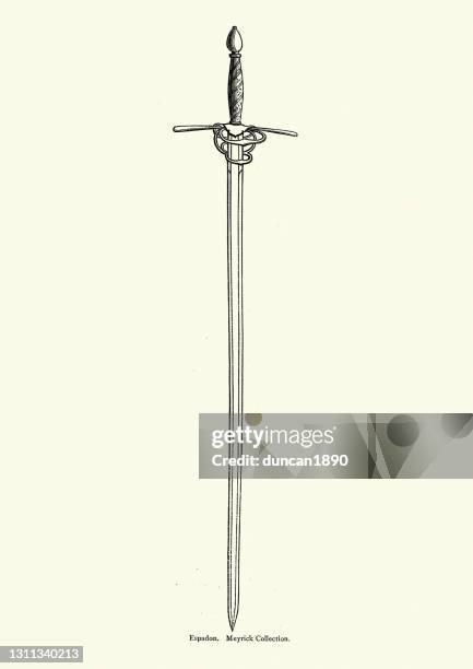 espadon, sword, medieval weapons - medieval sword stock illustrations