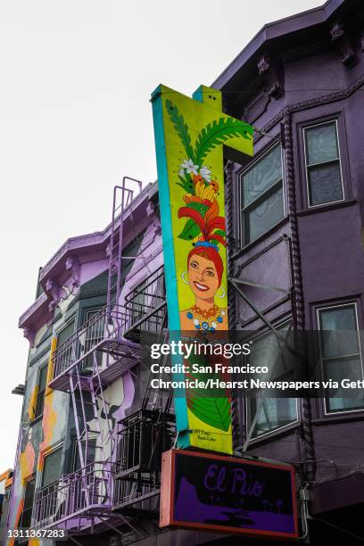 The iconic mural of actress and samba singer Carmen Miranda is featured at El Rio, located at 3158 Mission St., on Saturday, April 3 in San...