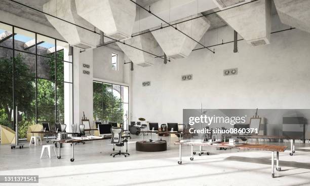 open plan studio - bureau en open space stockfoto's en -beelden