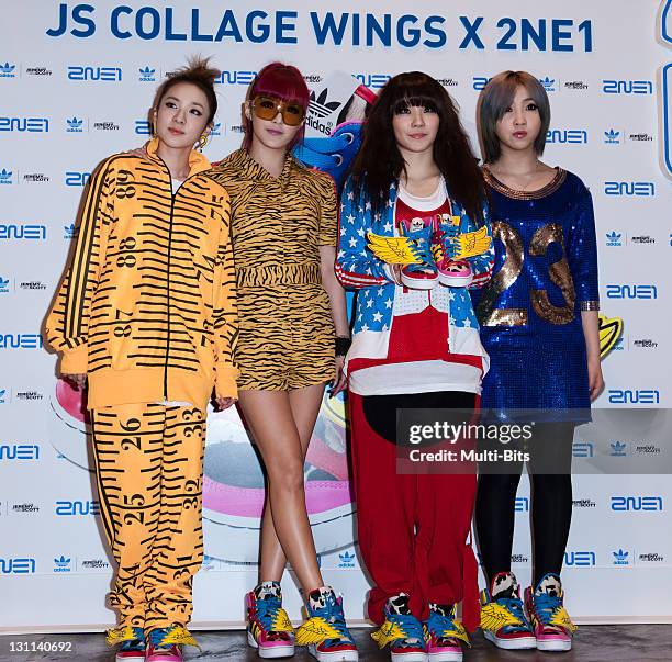 Attend the Adidas Originals Collaboration With Jeremy Scott And 2NE1 Launch on November 1, 2011 in Seoul, South Korea.