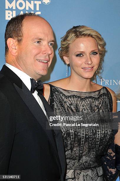 Prince Albert II and Princess Charlene of Monaco attend Princess Grace Awards Gala at Cipriani 42nd Street on November 1, 2011 in New York City....