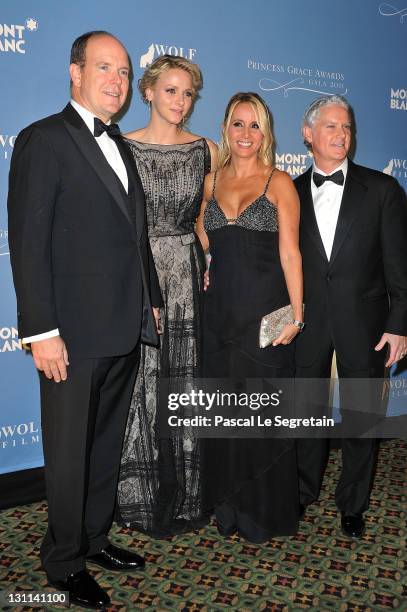 Albert II, Prince of Monacol, Charlene, Princess of Monaco, Carolyn Gusoff Turk, and Jon Turk attend Princess Grace Awards Gala at Cipriani 42nd...