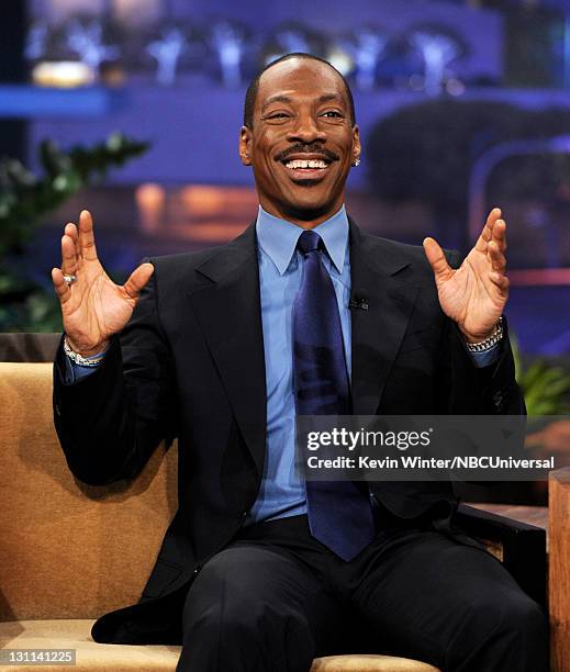 Actor Eddie Murphy appears on "The Tonight Show With Jay Leno" at NBC Studios on November 1, 2011 in Burbank, California.