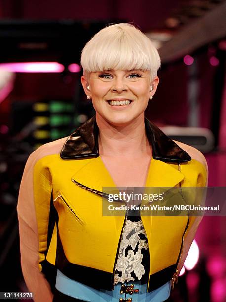 Singer Robyn appears on "The Tonight Show With Jay Leno" at NBC Studios on November 1, 2011 in Burbank, California.