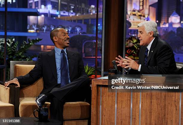 Actor Eddie Murphy appears on "The Tonight Show With Jay Leno" at NBC Studios on November 1, 2011 in Burbank, California.