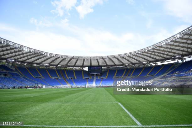 Panoramas of the empty stadium during the match Lazio-Spezia at the stadio Olimpico. Rome , April 03rd, 2021