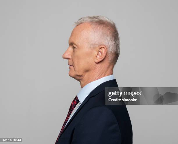 side view of senior businessman - shirt and tie close up stock pictures, royalty-free photos & images