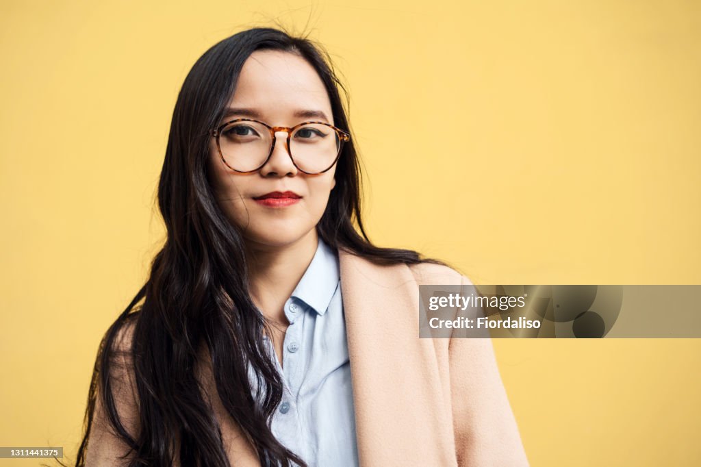 Young asian womanwith glasses