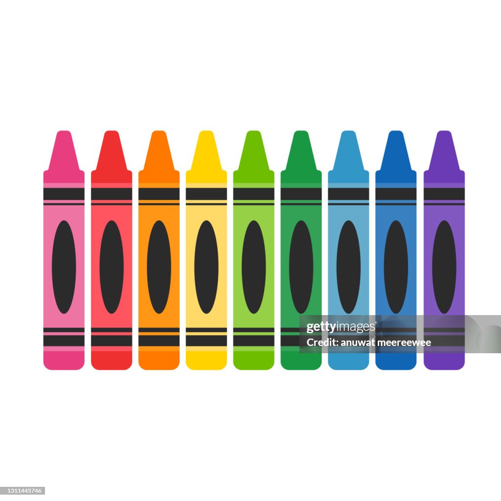 Crayon Color Array Crayon Vector A Variety Of Color Crayons Arranged Leave Space For Text ...