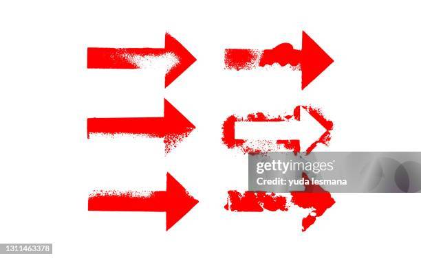 grunge texture arrow - bending stock illustrations
