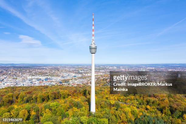 television tower stuttgart skyline aerial view city architecture travel in stuttgart, germany - stuttgart skyline stock pictures, royalty-free photos & images