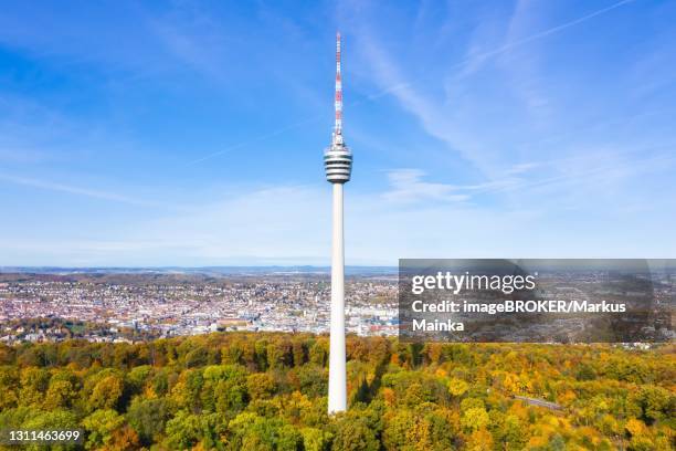 television tower stuttgart skyline aerial view city architecture in stuttgart, germany - stuttgart skyline stock pictures, royalty-free photos & images