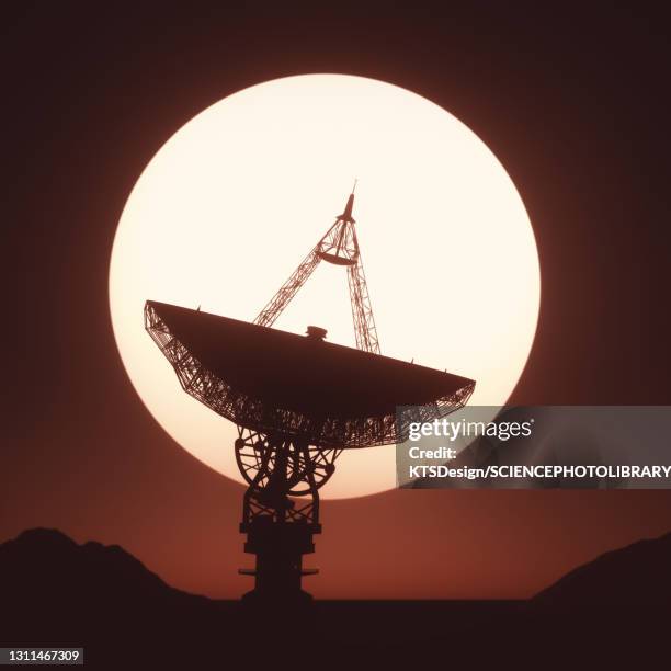 satellite dish, illustration - solar physics observatory stock illustrations