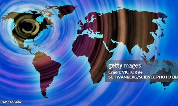 reverberations from the us, conceptual illustration - geopolitics stock illustrations