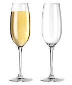 Vector realistic champagne glasses