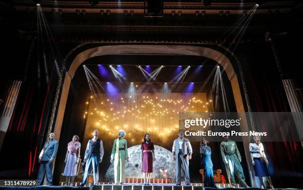 The cast perform the Musical Theatre play 'Antoine' at the Olympia Theatre, on April 8 in Valencia, Valencian Community, Spain. Antoine' is based on...