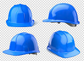 Vector realistic safety helmets