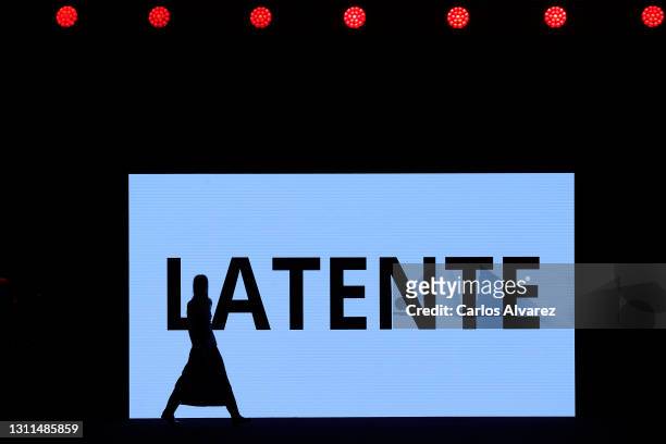 Model walks the runway at the Otrura fashion show during Mercedes Benz Fashion Week Madrid April 2021 at Ifema on April 08, 2021 in Madrid, Spain.