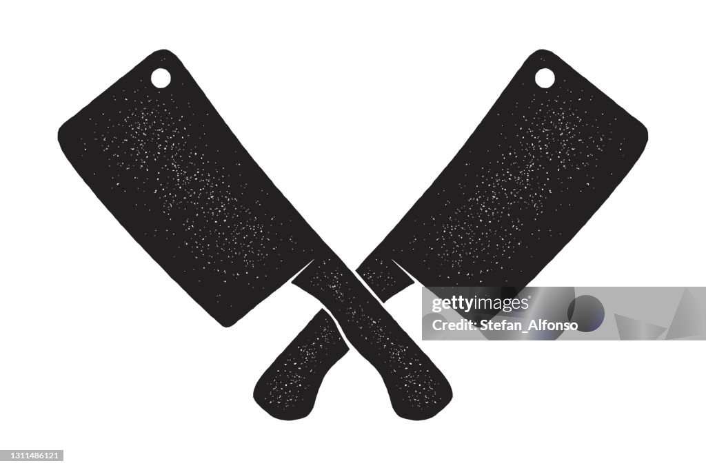 Zwei gekreuzte Cleavers