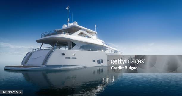 luxe jacht - rijkdom boot stockfoto's en -beelden