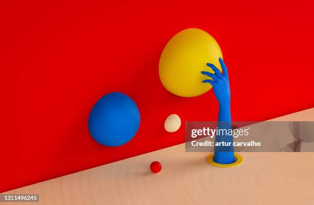 creative concept touching, 3d image - creativity graphic stock pictures, royalty-free photos & images