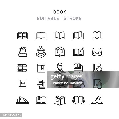Buchliniensymbole Bearbeitbarer Strich Buchliniensymbole Bearbeitbarer Strich