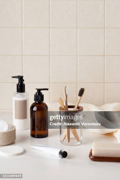 toiletries still life - bathroom closeup stock pictures, royalty-free photos & images