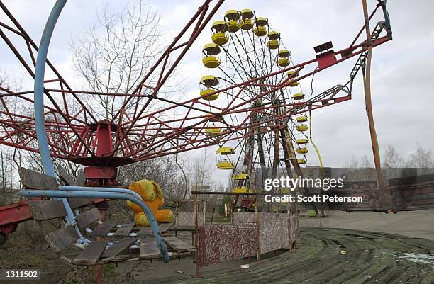 Children''s amusement park December 6, 2000 in Pripyat, Ukraine, a city of 50,000 that was completely evacuated 36 hours after the meltdown of the...