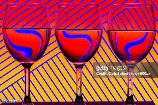 close-up of wineglasses on table - empty glass stock pictures, royalty-free photos & images