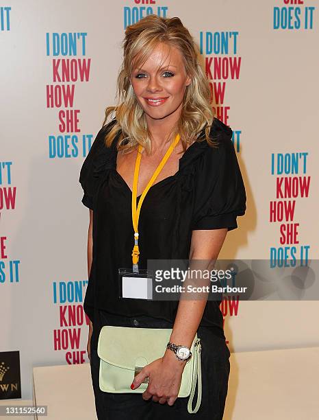 Alex Fevola arrives at the Melbourne premiere of "I Don't Know How She Does It" on November 2, 2011 in Melbourne, Australia.