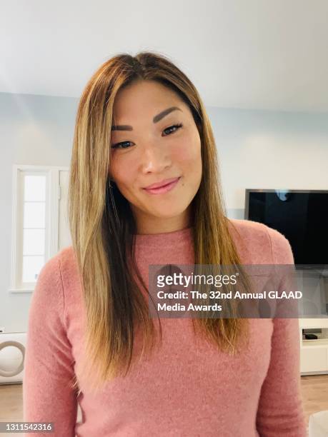 In this image released on April 8, Jenna Ushkowitz attends The 32nd Annual GLAAD Media Awards broadcast on April 08, 2021.