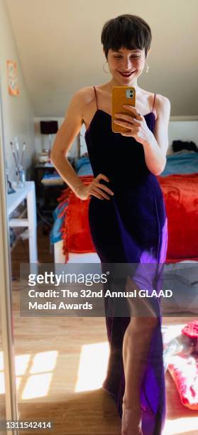 In this image released on April 8, Dominique Provost-Chalkley attends The 32nd Annual GLAAD Media Awards broadcast on April 08, 2021.