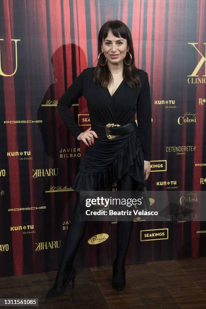 Maria Escoté attends the Eduardo Navarrete fashion show during Mercedes Benz Fashion Week Madrid April 2021 at Florida Retiro on April 08, 2021 in...