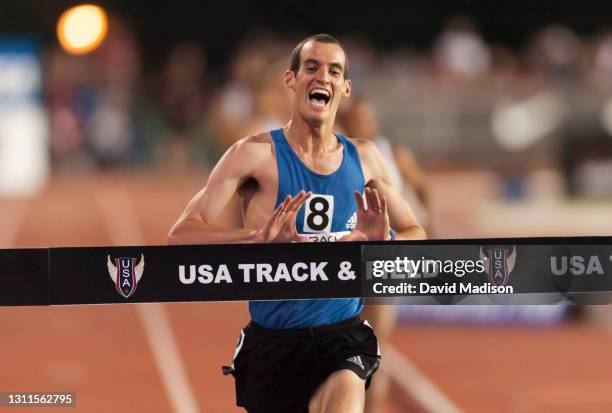 Alan Culpepper of the USA wins the Men's 5000 meters race of the 2002 USA Track and Field Outdoor Championships on June 22, 2002 at Stanford...